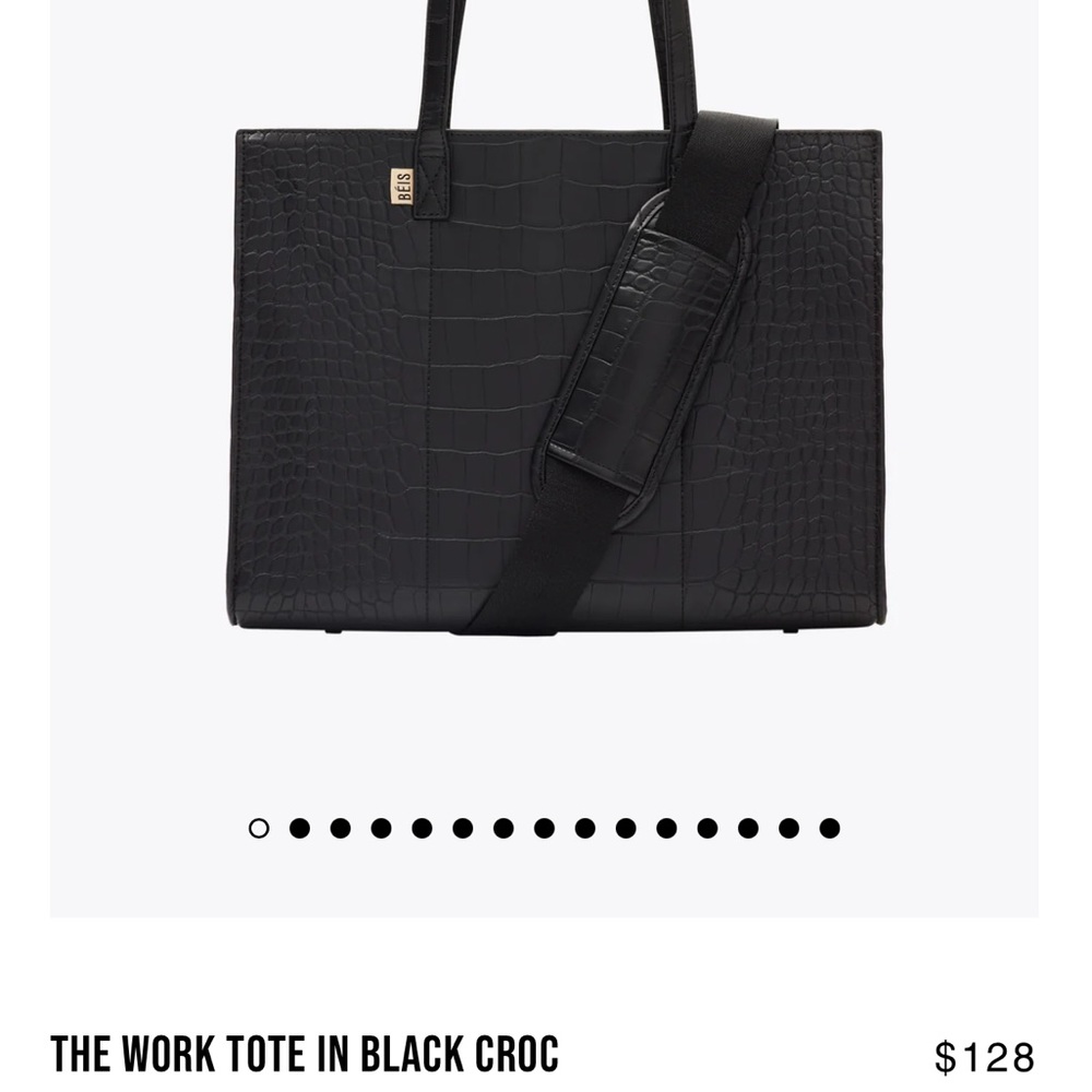BEIS WORK TOTE IN BLACK CROC